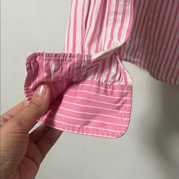 Ralph Lauren Women’s Pink and White Striped Shirt - Picture 6 of 6